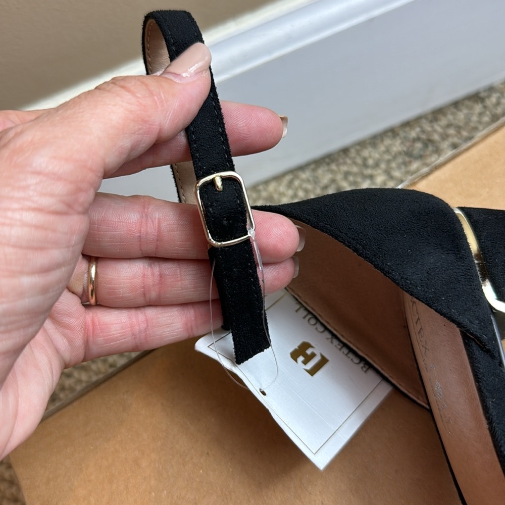 NWT - BCTEX COLL Pointed Toe Chunky Low Heels, Black Suede - Size 9.5 🖤 - Picture 9 of 16